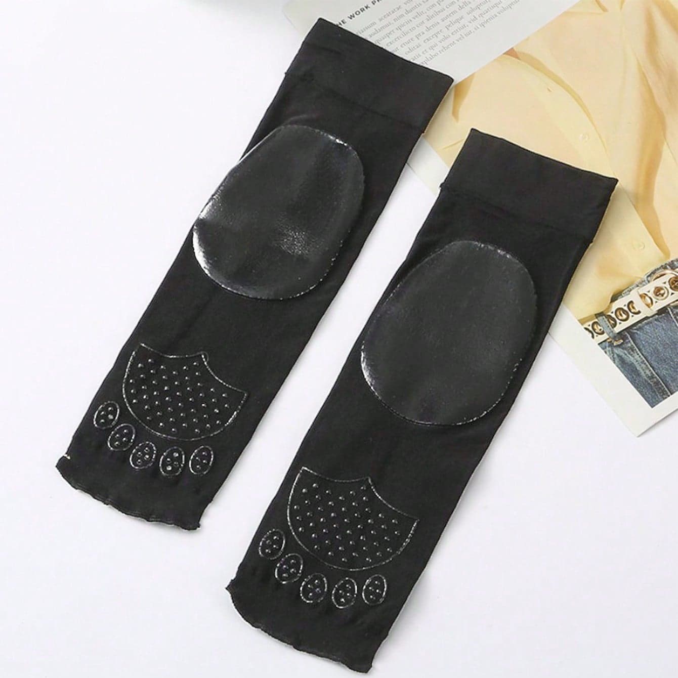1 paire Chaussettes en silicone hydratantes pour femmes avec protecteur de talon fissuré et bas court lâche, idéal pour les personnes âgées