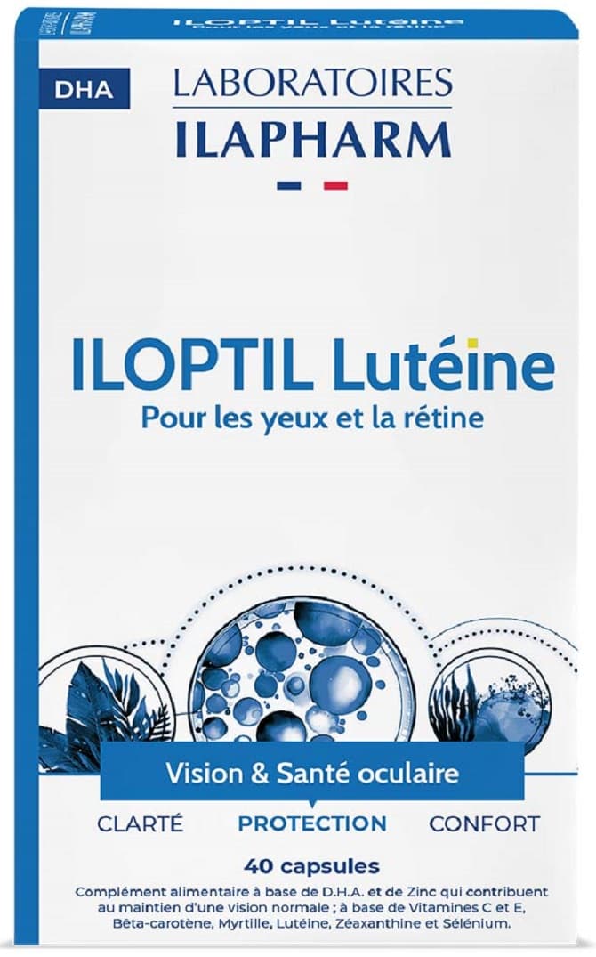 Iloptil Lutéine et Zéaxanthine - Œil et rétine - 40 capsules